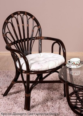 Обеденный стул из натурального ротанга - Джакарта  (цвет: шоколад)