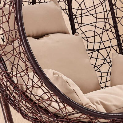 Подвесное кресло качели плетёное Фреско Макси 110 х 117 (цвет: шоколад) - вид 11 миниатюра