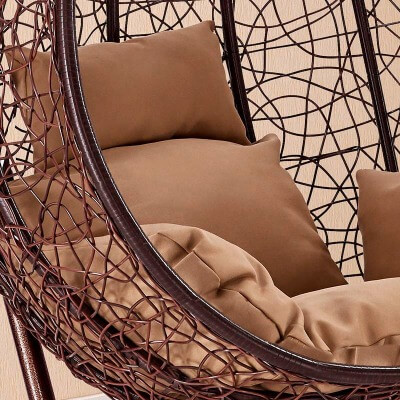 Подвесное кресло качели плетёное Фреско Макси 110 х 117 (цвет: шоколад) - вид 13 миниатюра