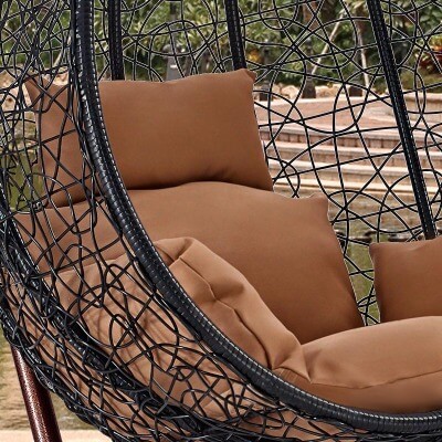 Подвесное кресло-диван качели плетёное Фреско Дабл 130 х 130 (цвет: чёрный) - вид 15 миниатюра