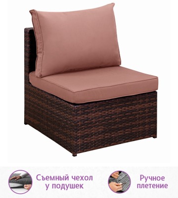 Комплект мебели из искусственного ротанга Лаунж-V (цвет: шоколад) с коричневыми подушками - вид 19 миниатюра
