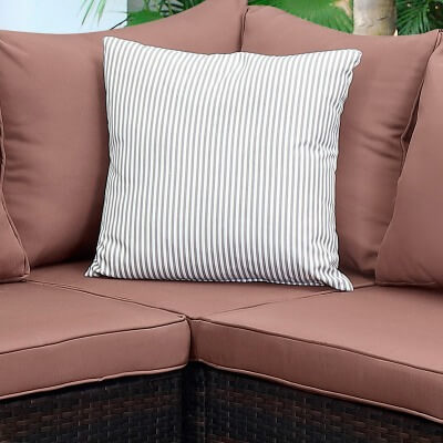 Комплект мебели из искусственного ротанга Лаунж Классик-3 (цвет: шоколад) с коричневыми подушками - вид 5 миниатюра