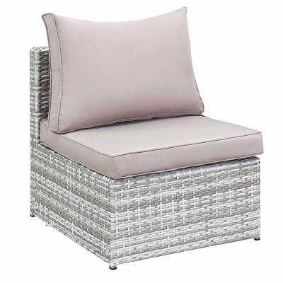 Комплект мебели из искусственного ротанга Лаунж Классик-3 (цвет: серый) с серыми подушками - вид 7 миниатюра