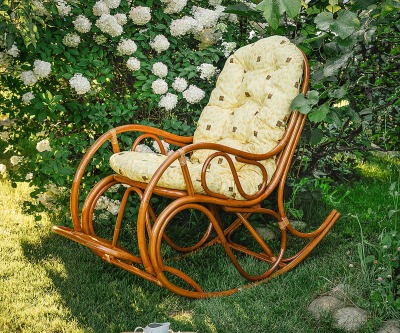 Кресло-качалка Рокко Классик Софт (цвет: коньяк) - вид 3 миниатюра