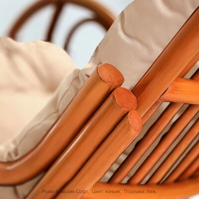 Кресло-качалка Рокко Классик Софт (цвет: коньяк) - вид 19 миниатюра