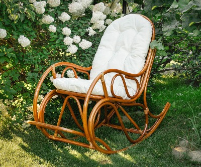 Кресло-качалка Рокко Классик Софт (цвет: коньяк) - вид 1 миниатюра