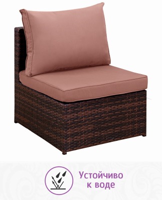 Комплект мебели из искусственного ротанга Лаунж-7 (цвет: шоколад) с коричневыми подушками - вид 7 миниатюра