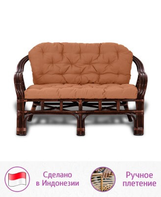 2-х местный диван из натурального ротанга Маркос (Marcos) (цвет: шоколад) - вид 3 миниатюра