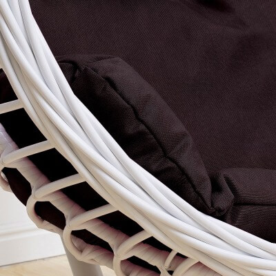 Подвесное кресло качели плетёное Глория Макси 107 х 120 (цвет: белый) - вид 9 миниатюра