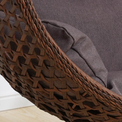 Подвесное кресло качели плетёное Сафира Макси 107 х 120 (цвет: коричневый) - вид 11 миниатюра