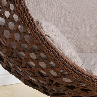 Подвесное кресло качели плетёное Сафира Макси 107 х 120 (цвет: коричневый) - вид 13 миниатюра