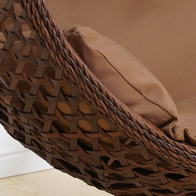 Подвесное кресло качели плетёное Сафира Макси 107 х 120 (цвет: коричневый) - вид 15 миниатюра