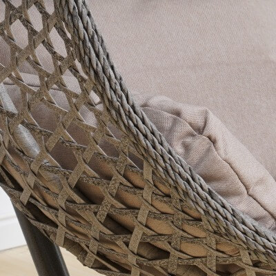 Подвесное кресло качели плетёное Сафира Макси 107 х 120 (цвет: серый) - вид 11 миниатюра