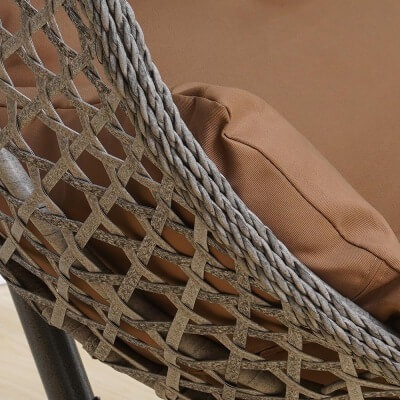 Подвесное кресло качели плетёное Сафира Макси 107 х 120 (цвет: серый) - вид 13 миниатюра