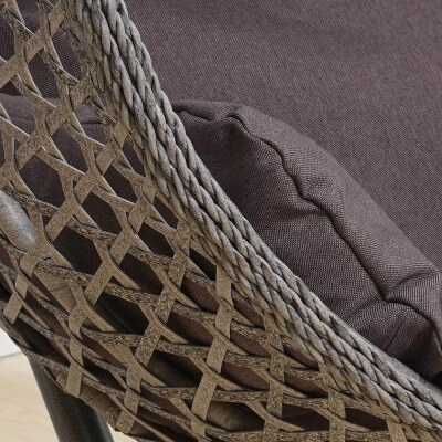 Подвесное кресло качели плетёное Сафира Макси 107 х 120 (цвет: серый) - вид 15 миниатюра