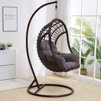 Подвесное кресло качели плетёное Жаде 78 х 115 (цвет: шоколад) - вид 7 миниатюра