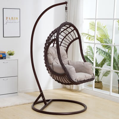 Подвесное кресло качели плетёное Жаде 78 х 115 (цвет: шоколад) - вид 9 миниатюра