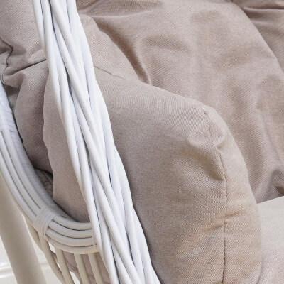 Подвесное кресло качели плетёное Жаде 78 х 115 (цвет: белый) - вид 15 миниатюра