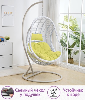 Подвесное кресло качели плетёное Лунар 88 х 115 (цвет: белый) - вид 3 миниатюра