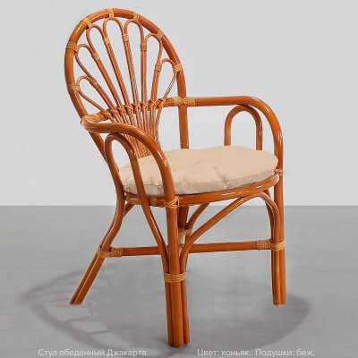 Обеденный стул из натурального ротанга - Джакарта (цвет: коньяк) - вид 7 миниатюра