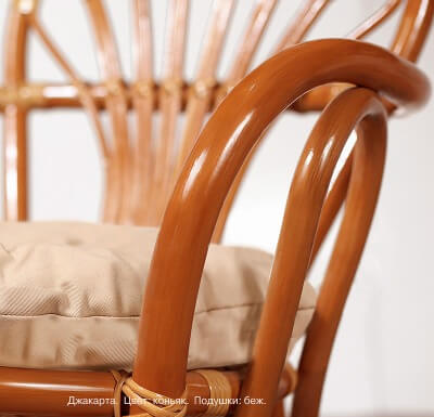 Обеденный стул из натурального ротанга - Джакарта (цвет: коньяк) - вид 9 миниатюра