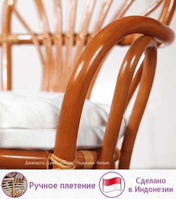Обеденный стул из натурального ротанга - Джакарта (цвет: коньяк) - вид 3 миниатюра