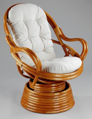 Кресло-качалка вращающееся Double Pole (Дабл Поул) (цвет: коньяк)