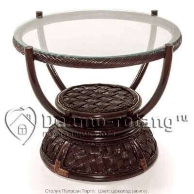 Столик из натурального ротанга Тортл (диаметр: 70 см) (цвет: шоколад)