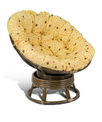 Кресло-качалка из натурального ротанга ПАПАСАН ВРАЩАЮЩИЙСЯ (цвет: орех) - вид 7 миниатюра