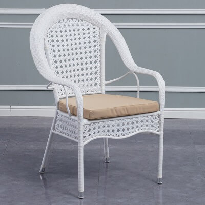 Кресло из искусственного ротанга Шампань  (цвет: белый)