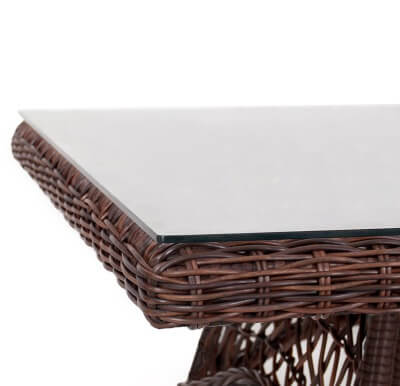 Комплект мебели для обеда и отдыха из искусственного ротанга Пикник-7 (цвет: кофе) (подушки: лен) - вид 13 миниатюра