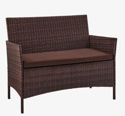 2-х местный диван из искусственного ротанга Киото диван-2 (Kioto sofa-2) (цвет: шоколад) (коричневая подушка)