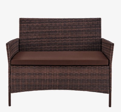 2-х местный диван из искусственного ротанга Киото диван-2 (Kioto sofa-2) (цвет: шоколад) (коричневая подушка) - вид 1 миниатюра