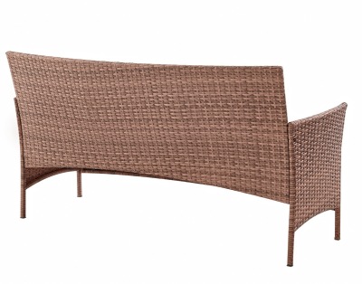 3-х местный диван из искусственного ротанга Киото диван-3 (Kioto sofa-3) (цвет: капучино) (бежевая подушка) - вид 1 миниатюра