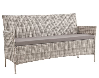3-х местный диван из искусственного ротанга Киото диван-3 (Kioto sofa-3) (цвет: серый) (серая подушка)
