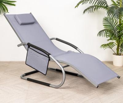 Кресло-качалка-шезлонг анатомический из стали и текстилена Рипозо (Riposo) (цвет: серый)