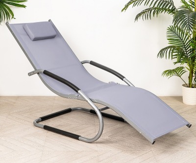 Кресло-качалка-шезлонг анатомический из стали и текстилена Рипозо (Riposo) (цвет: серый) - вид 1 миниатюра