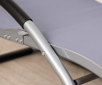 Кресло-качалка-шезлонг анатомический из стали и текстилена Рипозо (Riposo) (цвет: серый) - вид 9 миниатюра