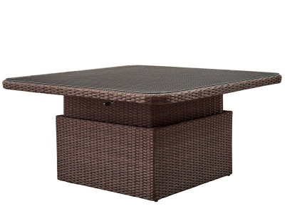 Комплект мебели из искусственного ротанга Премиум Лаунж-V обеденный (цвет: кофе) (подушки: тёмный лён) - вид 7 миниатюра