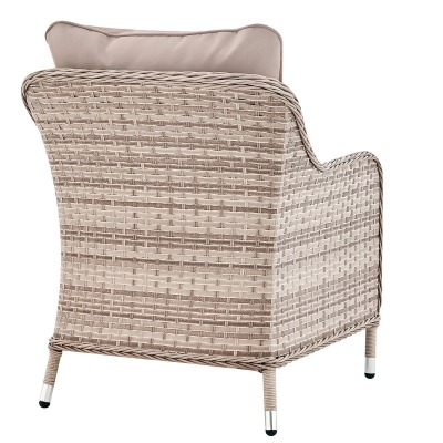 Кресло из искусственного ротанга Монако (Monaco armchair) (цвет: серый) (серая подушка) - вид 3 миниатюра